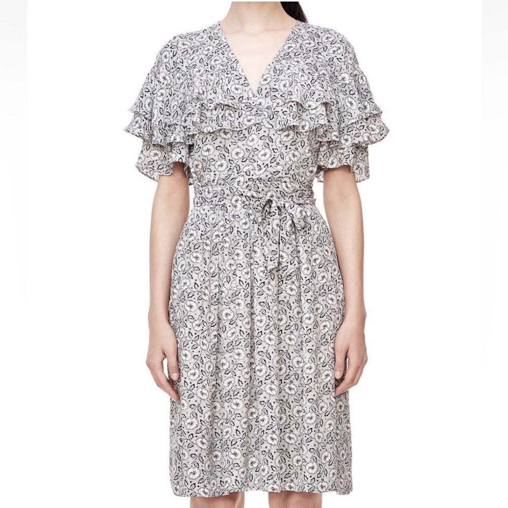 REBECCA TAYLOR Sweet Briar Silk‎ Short Sleeve Floral Dress Size 0